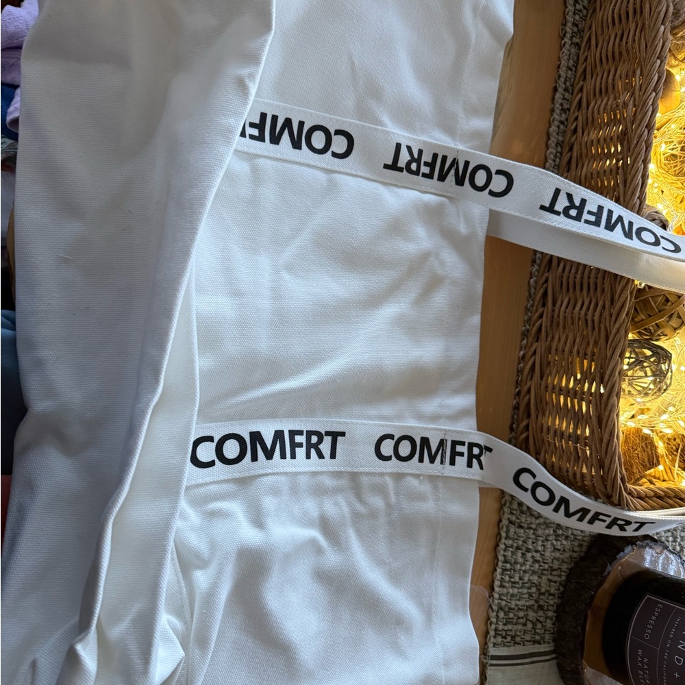 Comfort White Tote Bag